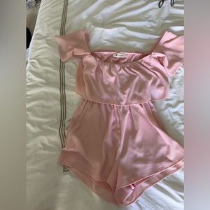 Light pink chiffon romper